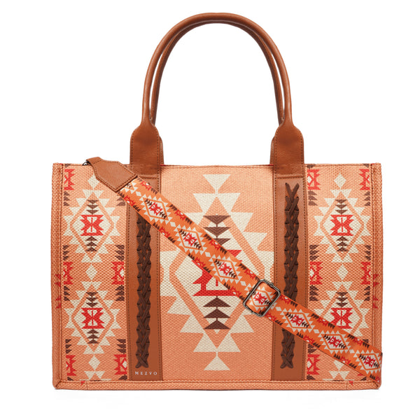Boho Aztec Laptop Handbag Orange