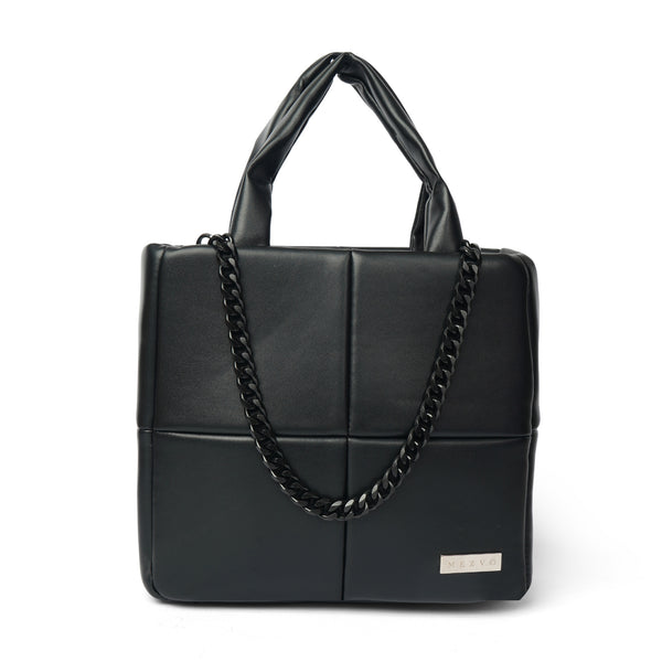 Soft Black Satchel Bag