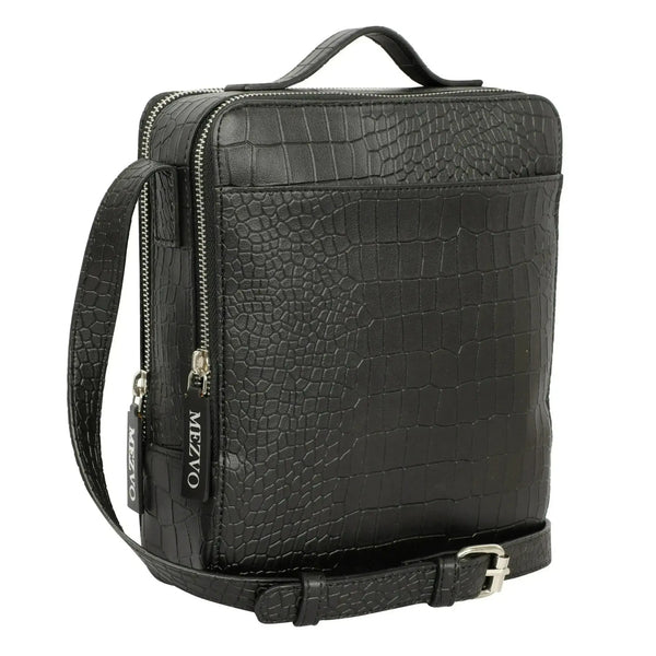 Textured Cross Body Unisex Bag -Black