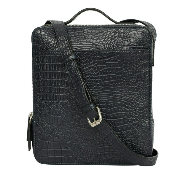 Textured Cross Body Unisex Bag -Blue